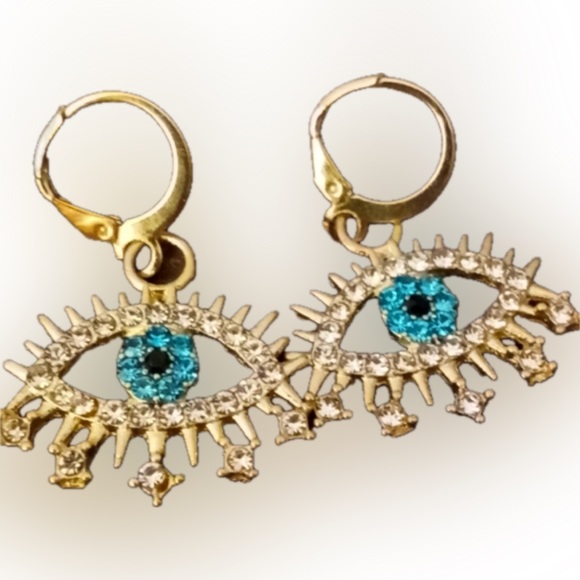 Gold Evil Eye Necklace and Earring Set - Nee - Picture 3 of 3